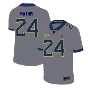 Men's West Virginia Mountaineers NCAA #24 Tony Mathis Gray Authentic Nike 2019 Stitched College Football Jersey LS15N16LI